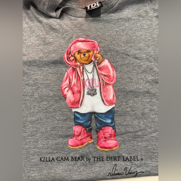 Killa Cam Bear Grey T-Shirt by The Dirt Label LIMITED EDITION NWOT (M) - Picture 2 of 5